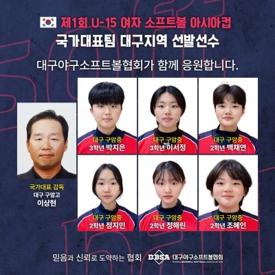 2023 U-15 소프트볼 국가대표 대구지역 선발선수 응원방문 